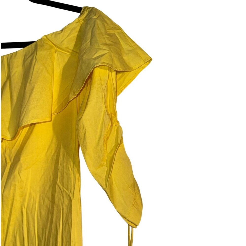 Socialite Yellow Off-Shoulder Ruffle Sleeve mini dress Womens Size S - Picture 6 of 10